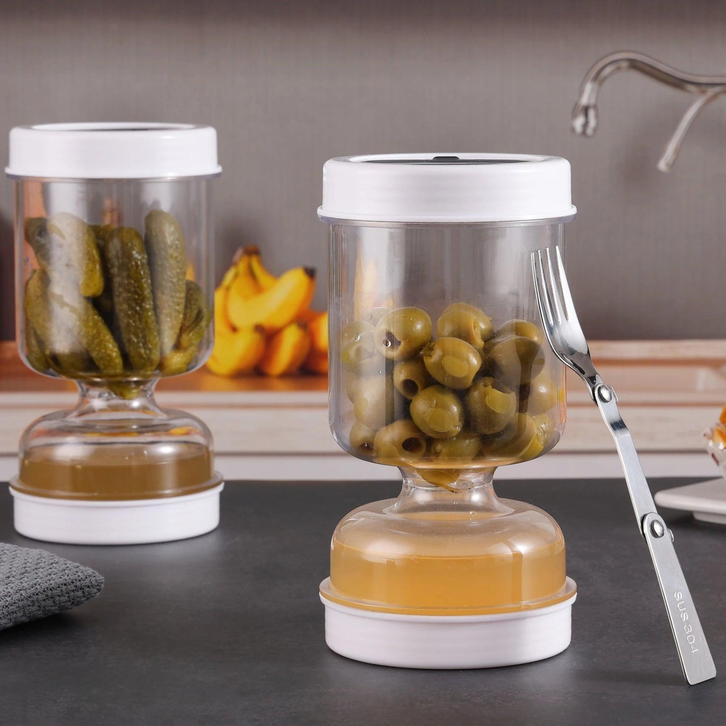 Olive and Pickle Strainer Jar - Maarufu