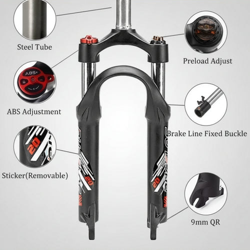 BUCKLOS 20-Inch Oil Spring Suspension Fork for Folding & BMX Bikes