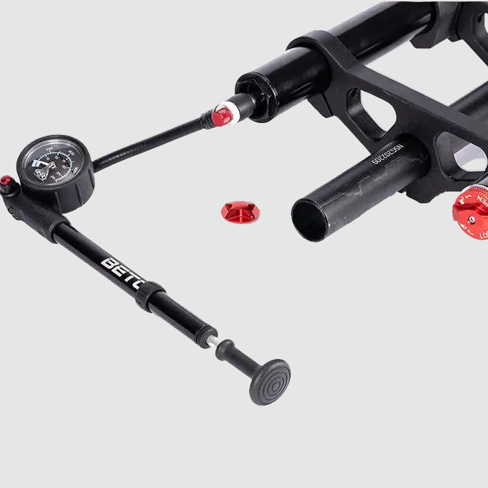 Inflatable scooter frame with visible brand name on a white background