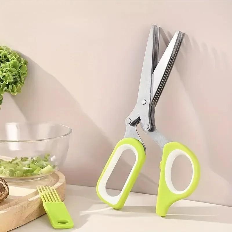 Vegetable Cutter Scissors with Five Blades - Maarufu