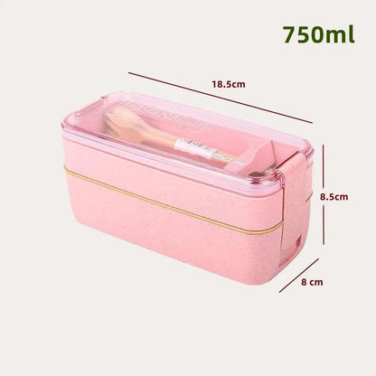 Compact Wheat Straw Lunch Box - Maarufu