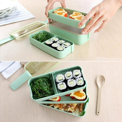 Compact Wheat Straw Lunch Box - Maarufu