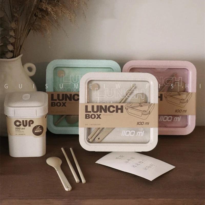 Compact Wheat Straw Lunch Box - Maarufu